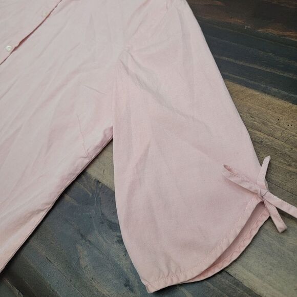 Old Navy Botton Down Light Pink Blouse 3/4 Sleeve 100% Cotton Women's Size XL - Picture 4 of 10